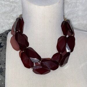 Elegant Burgundy Statement Necklace